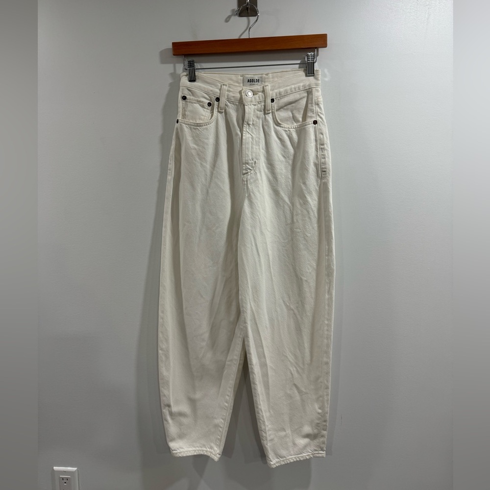 Agolde Off-White High-Rise Relaxed Jeans
